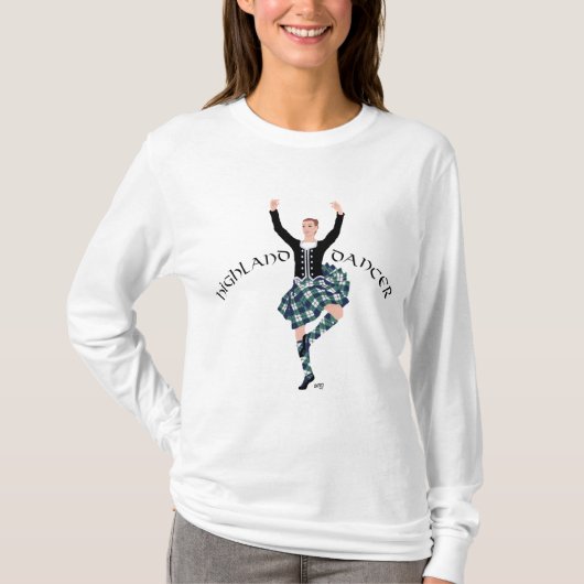 Schotse Danser Highland Fling T-shirt (Voorkant)