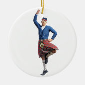 Schotse danser met rechterhand omhoog keramisch ornament (Voorkant)
