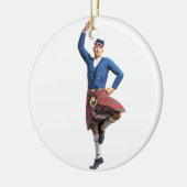 Schotse danser met rechterhand omhoog keramisch ornament (Links)