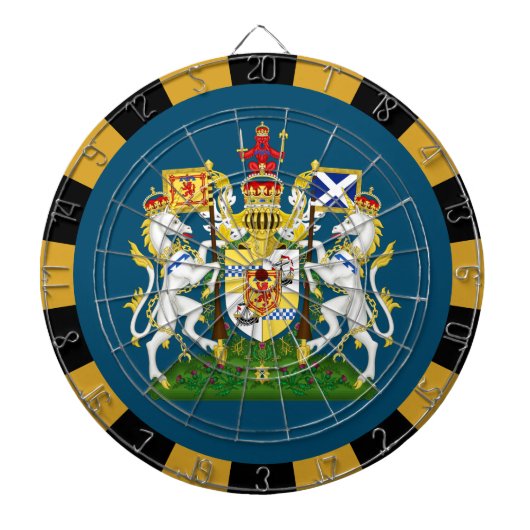Schotse dartboard en vlag donkerder/gameboard dartbord (Voorkant)