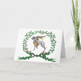 Schotse Deerhound blaft met JOY1 Feestdagen Kaart