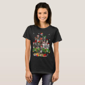 Schotse Deerhound Christmas Tree Lights Grappige H T-shirt (Voorkant volledig)