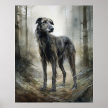 Schotse Deerhound Dog Art Print Poster