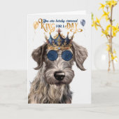 Schotse Deerhound Dog King voor Dag Grappige Verja Kaart (Gele Bloem)