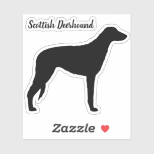 Schotse Deerhound Dog Silhouette Vinyl Sticker