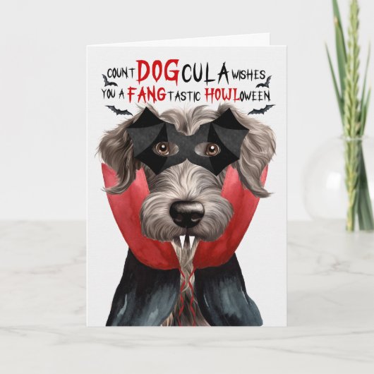 Schotse Deerhound Grappige Count DOGcula Halloween Feestdagen Kaart (Voorkant)