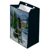 Schotse Deerhound Holiday Medium Cadeauzakje (Voorkant Gekanteld)