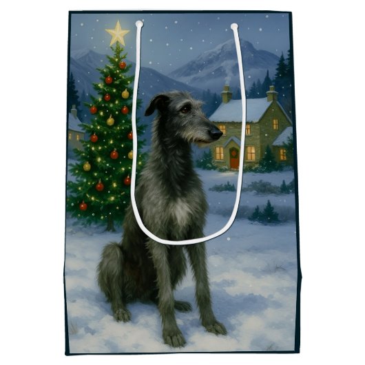 Schotse Deerhound Holiday Medium Cadeauzakje (Achterkant)