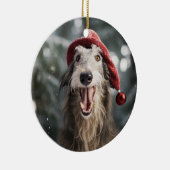 Schotse Deerhound Hond Kerstversiering Keramisch Ornament (Rechts)