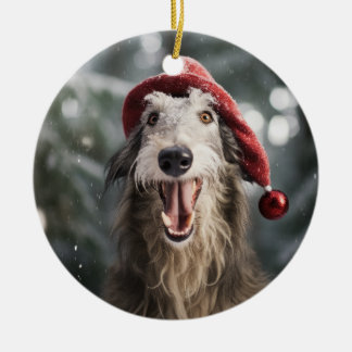 Schotse Deerhound Hond Kerstversiering Keramisch Ornament