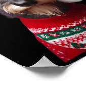 Schotse Deerhound hond met kerstmuts Kerstmis XM Poster (Hoek)