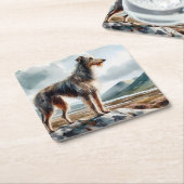 Schotse Deerhound Kartonnen Onderzetters (Schuin)