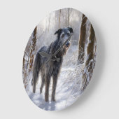 Schotse Deerhound Laat het sneeuwen Kerstmis Grote Klok (Hoek)