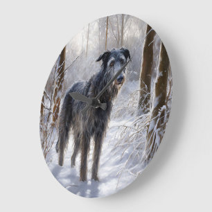 Schotse Deerhound Laat het sneeuwen Kerstmis Grote Klok