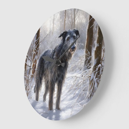 Schotse Deerhound Laat het sneeuwen Kerstmis Grote Klok (Hoek)