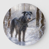 Schotse Deerhound Laat het sneeuwen Kerstmis Grote Klok (Voorkant)