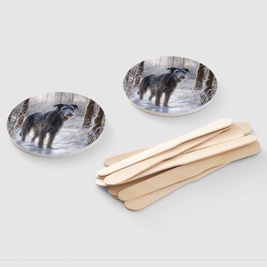 Schotse Deerhound Laat het sneeuwen Kerstmis Handwaaier (Niet-gemonteerd)