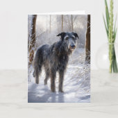 Schotse Deerhound Laat het sneeuwen Kerstmis Kaart (Voorkant)