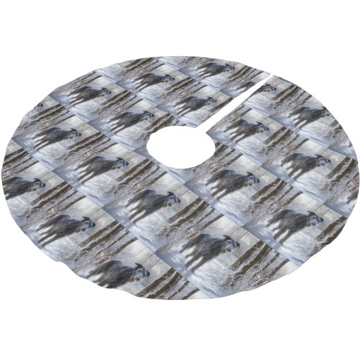 Schotse Deerhound Laat het sneeuwen Kerstmis Kerstboom Rok (Gekanteld)