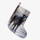 Schotse Deerhound Laat het sneeuwen Kerstmis Kleine Kerstsok (Voorkant (Hangend))