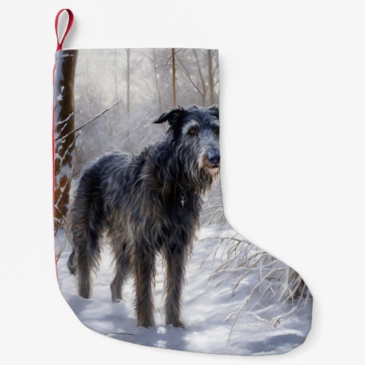 Schotse Deerhound Laat het sneeuwen Kerstmis Kleine Kerstsok (Voorkant)