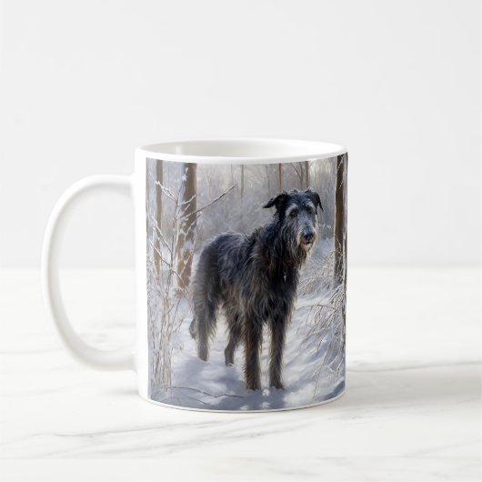 Schotse Deerhound Laat het sneeuwen Kerstmis Koffiemok (Links)