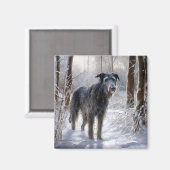 Schotse Deerhound Laat het sneeuwen Kerstmis Magneet (Voorkant / Achterkant)