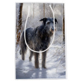 Schotse Deerhound Laat het sneeuwen Kerstmis Medium Cadeauzakje (Voorkant)