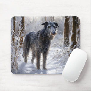 Schotse Deerhound Laat het sneeuwen Kerstmis Muismat