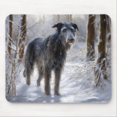 Schotse Deerhound Laat het sneeuwen Kerstmis Muismat (Voorkant)