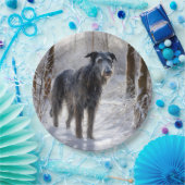 Schotse Deerhound Laat het sneeuwen Kerstmis Papieren Bordje (Feest)