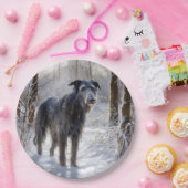 Schotse Deerhound Laat het sneeuwen Kerstmis Papieren Bordje (Feest)