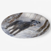 Schotse Deerhound Laat het sneeuwen Kerstmis Papieren Bordje (Gekanteld)