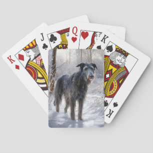 Schotse Deerhound Laat het sneeuwen Kerstmis Pokerkaarten