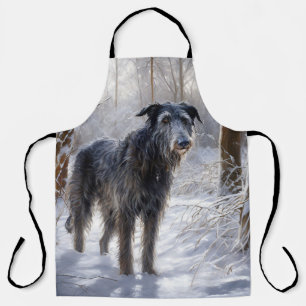 Schotse Deerhound Laat het sneeuwen Kerstmis Schort