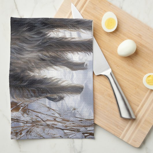 Schotse Deerhound Laat het sneeuwen Kerstmis Theedoek (Quarter Fold)