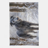 Schotse Deerhound Laat het sneeuwen Kerstmis Theedoek (Verticaal)