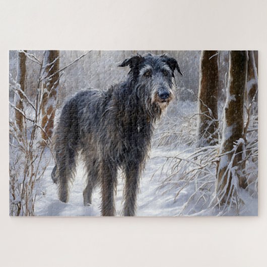Schotse Deerhound Let It Snow Kerstmis Legpuzzel (Horizontaal)