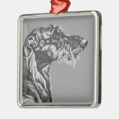 Schotse Deerhound Metalen Ornament (Links)
