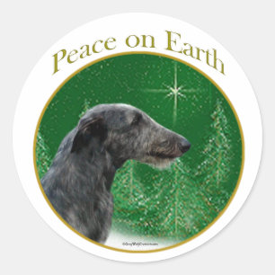 Schotse Deerhound Peace Ronde Sticker