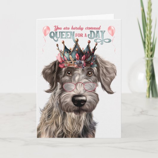 Schotse Deerhound Queen voor Dag Grappige Verjaard Kaart (Voorkant)