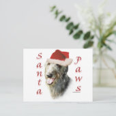 Schotse Deerhound Santa Paws Feestdagenkaart (Staand voorkant)