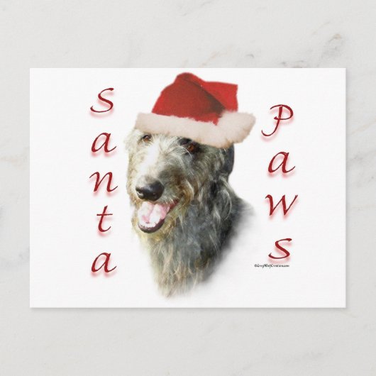 Schotse Deerhound Santa Paws Feestdagenkaart (Voorkant)