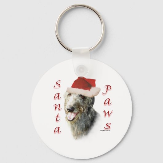 Schotse Deerhound Santa Paws Sleutelhanger (Voorkant)