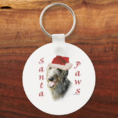 Schotse Deerhound Santa Paws Sleutelhanger (Voorkant)