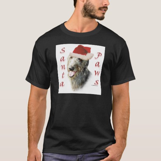 Schotse Deerhound Santa Paws T-shirt (Voorkant)