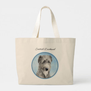 Schotse Deerhound Schilderij Grijs Originele Hond  Grote Tote Bag