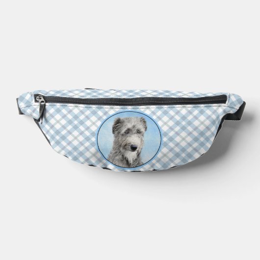 Schotse Deerhound Schilderij Grijs Originele Hond  Heuptasje (Liggend)