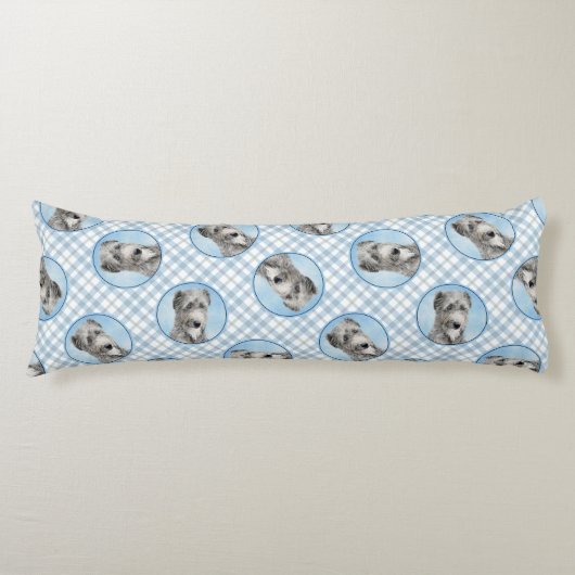 Schotse Deerhound Schilderij Grijs Originele Hond  Lichaamskussen (Voorkant)