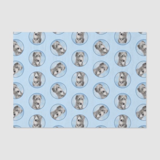 Schotse Deerhound Schilderij Grijs Originele Hond  Tissuepapier (Voorkant)